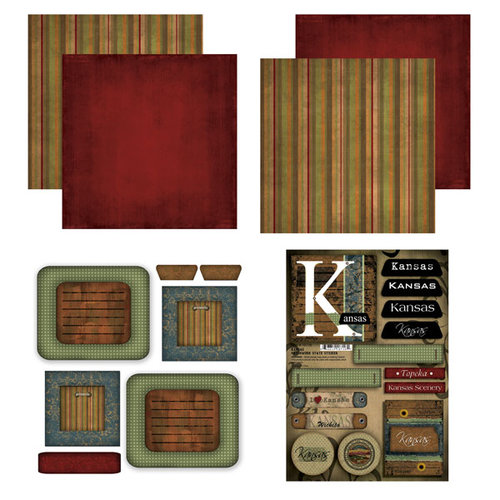 Scrapbook Customs - Patchwork Scrapbook Kit - Kansas