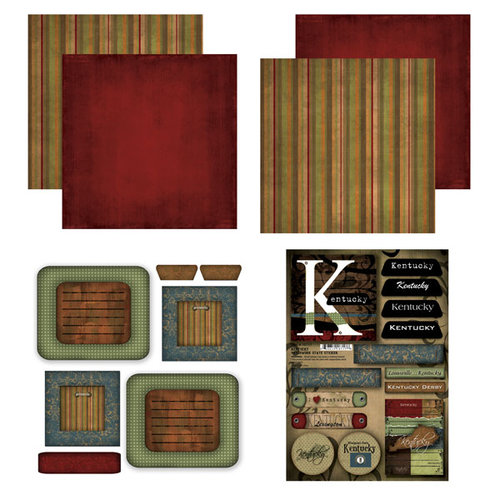 Scrapbook Customs - Patchwork Scrapbook Kit - Kentucky