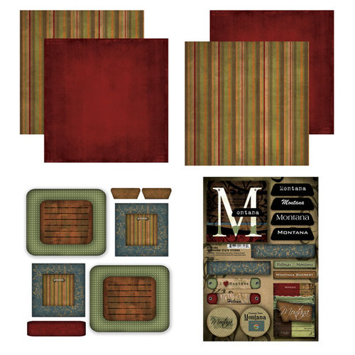 Scrapbook Customs - Patchwork Scrapbook Kit - Montana