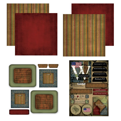 Scrapbook Customs - Patchwork Scrapbook Kit - Washington DC