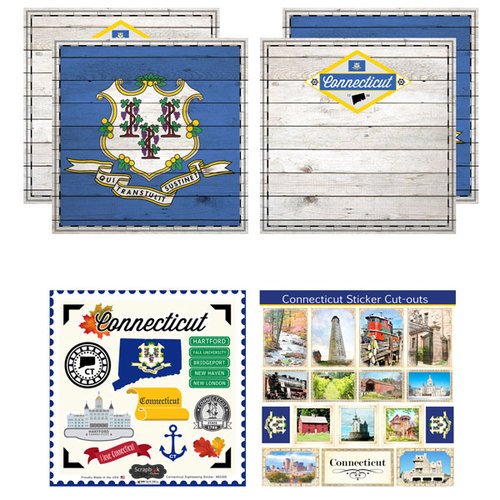 Scrapbook Customs - State Sightseeing Kit - Connecticut