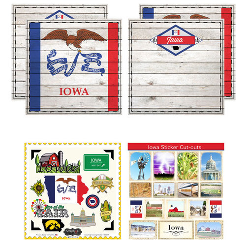 Scrapbook Customs - State Sightseeing Kit - Iowa