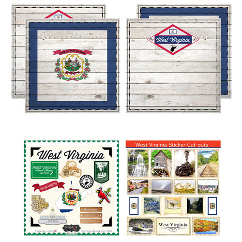 Scrapbook Customs - State Sightseeing Kit - West Virginia