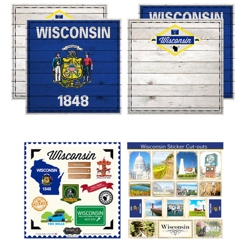 Scrapbook Customs - State Sightseeing Kit - Wisconsin