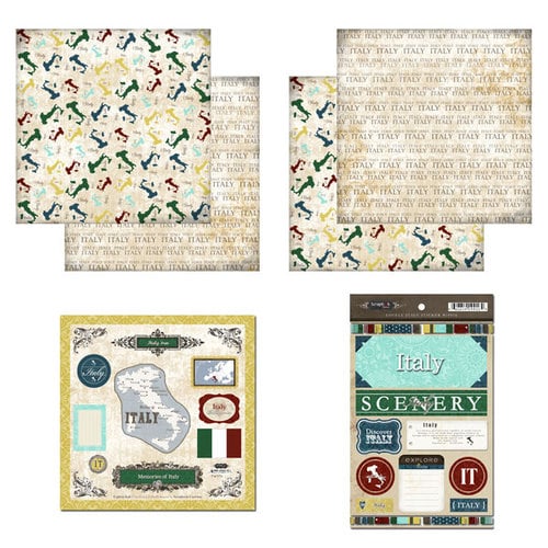 Scrapbook Customs - Explore Country Collection - 12 x 12 Complete Kit - Italy