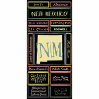 Scrapbook Customs - United States Collection - New Mexico - Cardstock Stickers - Map