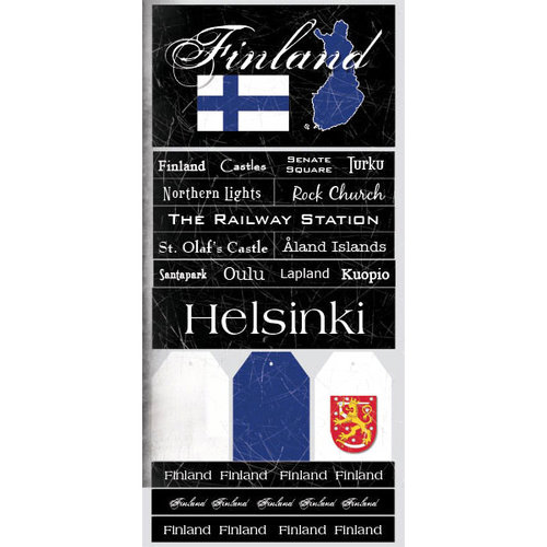 Scrapbook Customs - World Collection - Finland - Cardstock Stickers - Scratchy