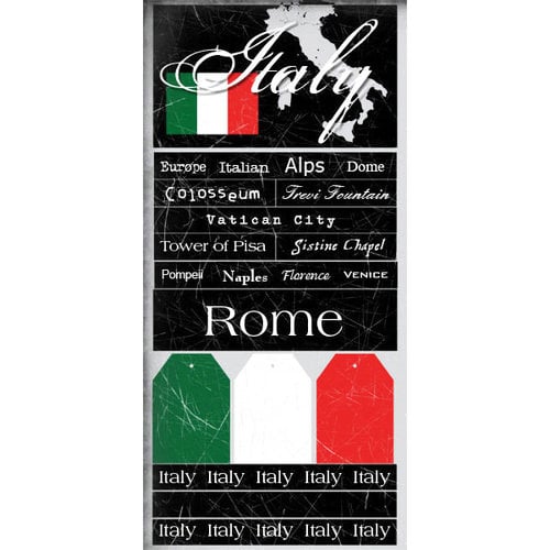 Scrapbook Customs - World Collection - Italy - Cardstock Stickers - Scratchy