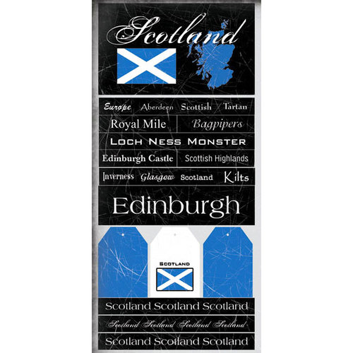Scrapbook Customs - World Collection - Scotland - Cardstock Stickers - Scratchy