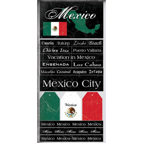 Scrapbook Customs - World Collection - Mexico - Cardstock Stickers - Scratchy
