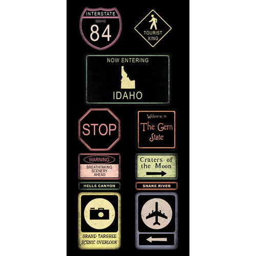 Scrapbook Customs - United States Collection - Idaho - Cardstock Stickers - Road Signs