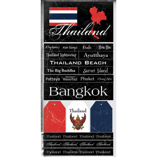 Scrapbook Customs - World Collection - Thailand - Cardstock Stickers - Scratchy
