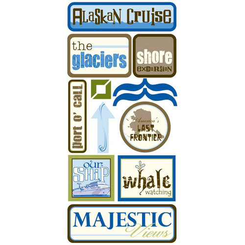 Scrapbook Customs - United States Collection - Alaska - Cardstock Stickers - Alaskan Cruise 3