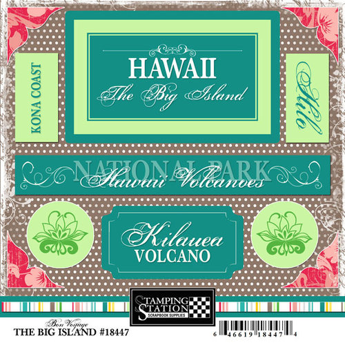 Scrapbook Customs - United States Collection - Hawaii - Cardstock Stickers - Big Island - Bon Voyage