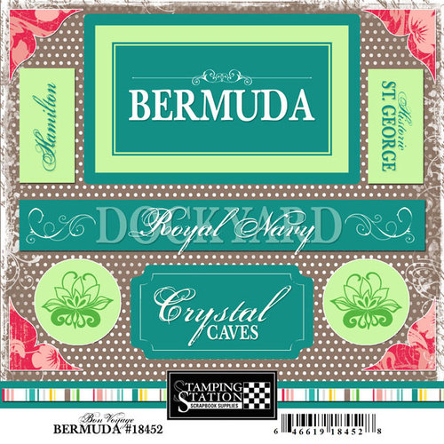 Scrapbook Customs - World Collection - Bermuda - Cardstock Stickers - Bon Voyage