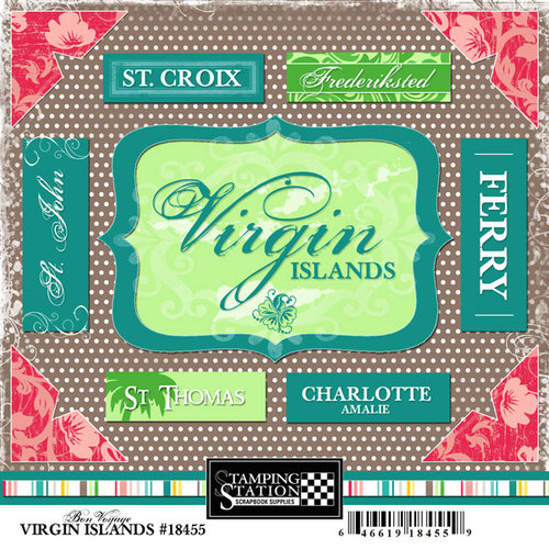 Scrapbook Customs - World Collection - Virgin Islands - Cardstock Stickers - Bon Voyage