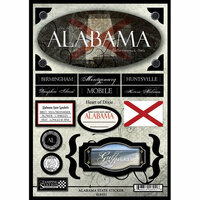 Scrapbook Customs - United States Collection - Alabama - State Cardstock Stickers - Travel