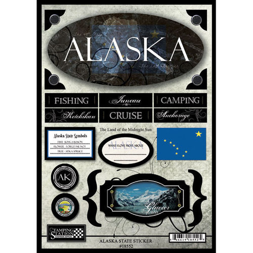 Scrapbook Customs - United States Collection - Alaska - State Cardstock Stickers - Travel