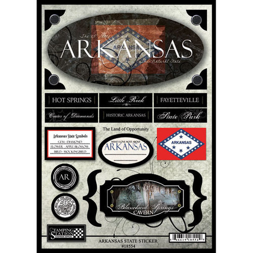 Scrapbook Customs - United States Collection - Arkansas - State Cardstock Stickers - Travel