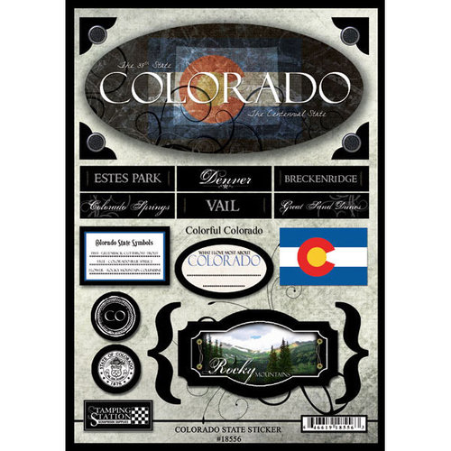 Scrapbook Customs - United States Collection - Colorado - State Cardstock Stickers - Travel