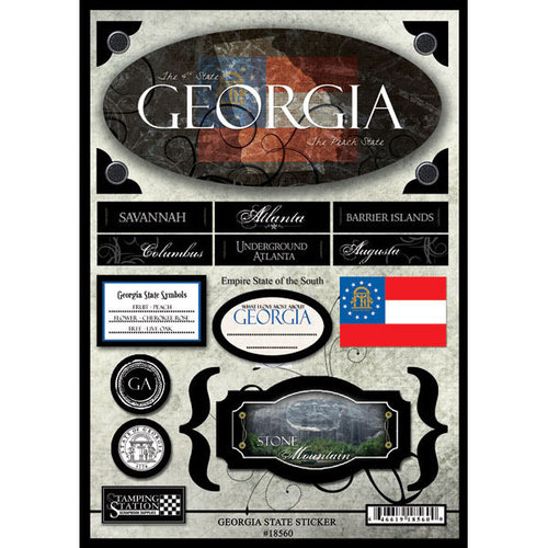 Scrapbook Customs - United States Collection - Georgia - State Cardstock Stickers - Travel