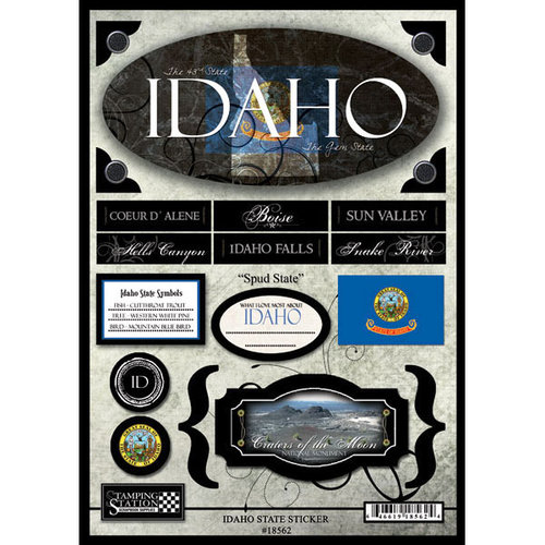 Scrapbook Customs - United States Collection - Idaho - State Cardstock Stickers - Travel