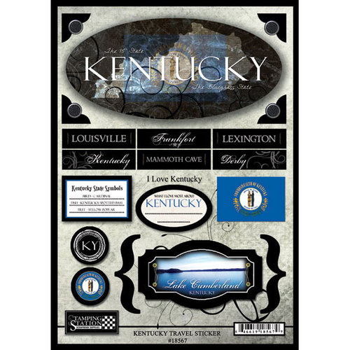 Scrapbook Customs - United States Collection - Kentucky - State Cardstock Stickers - Travel