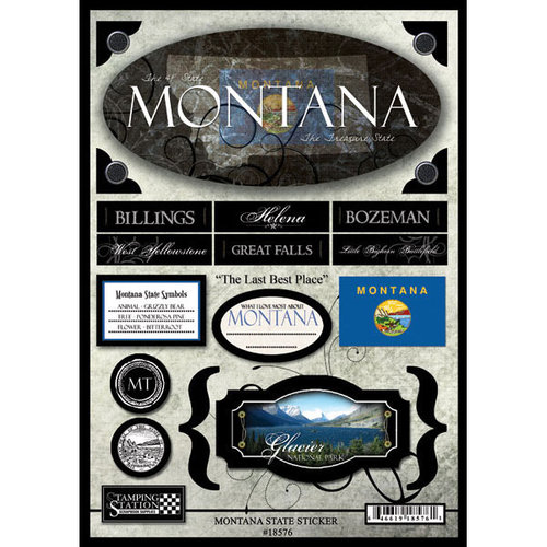 Scrapbook Customs - United States Collection - Montana - State Cardstock Stickers - Travel