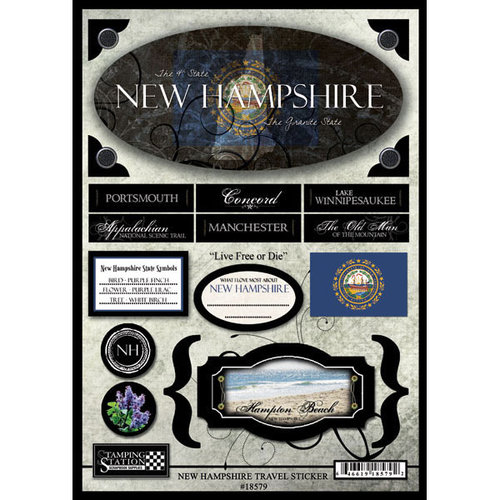 Scrapbook Customs - United States Collection - New Hampshire - State Cardstock Stickers - Travel