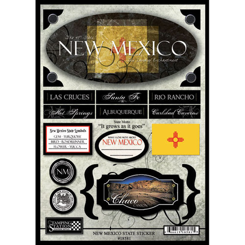 Scrapbook Customs - United States Collection - New Mexico - State Cardstock Stickers - Travel