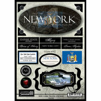Scrapbook Customs - United States Collection - New York - State Cardstock Stickers - Travel