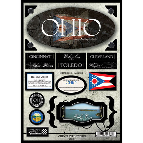 Scrapbook Customs - United States Collection - Ohio - State Cardstock Stickers - Travel