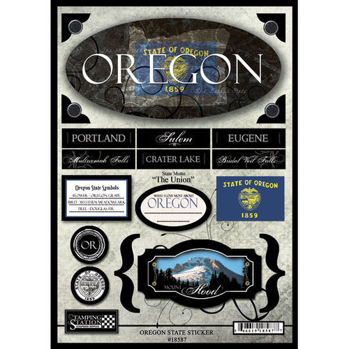 Scrapbook Customs - United States Collection - Oregon - State Cardstock Stickers - Travel