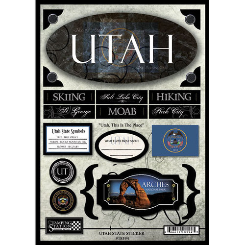 Scrapbook Customs - United States Collection - Utah - State Cardstock Stickers - Travel