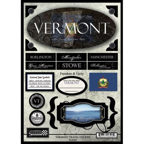 Scrapbook Customs - United States Collection - Vermont - State Cardstock Stickers - Travel
