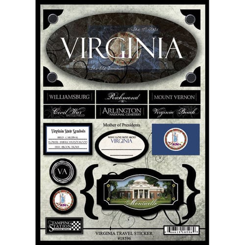 Scrapbook Customs - United States Collection - Virginia - State Cardstock Stickers - Travel