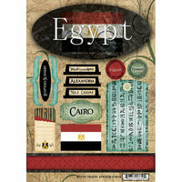 Scrapbook Customs - World Collection - Egypt - Cardstock Stickers - Travel