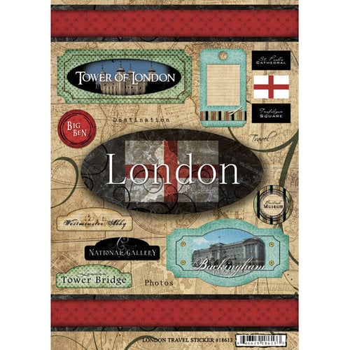 Scrapbook Customs - World Collection - England - Cardstock Stickers - Travel - London