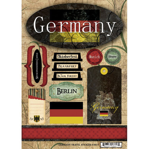 Scrapbook Customs - World Collection - Germany - Cardstock Stickers - Travel