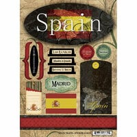 Scrapbook Customs - World Collection - Cardstock Stickers - Spain Travel