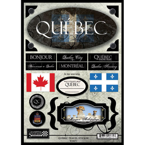 Scrapbook Customs - World Collection - Canada - Cardstock Stickers - Travel - Quebec