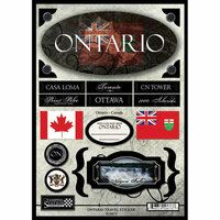Scrapbook Customs - World Collection - Canada - Cardstock Stickers - Travel - Ontario