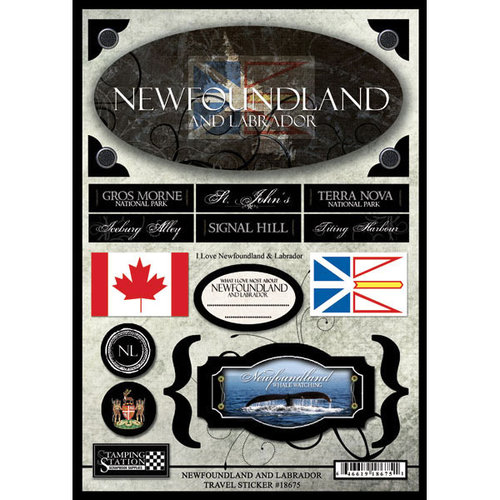 Scrapbook Customs - World Collection - Canada - Cardstock Stickers - Travel - Newfoundland