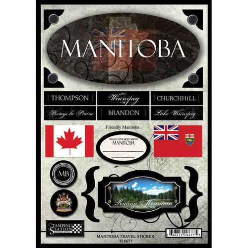 Scrapbook Customs - World Collection - Canada - Cardstock Stickers - Travel - Manitoba