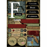 Scrapbook Customs - United States Collection - Florida - Cardstock Stickers - Patchwork