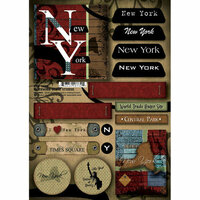 Scrapbook Customs - United States Collection - New York - Cardstock Stickers - Patchwork