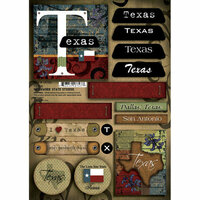 Scrapbook Customs - United States Collection - Texas - Cardstock Stickers - Patchwork