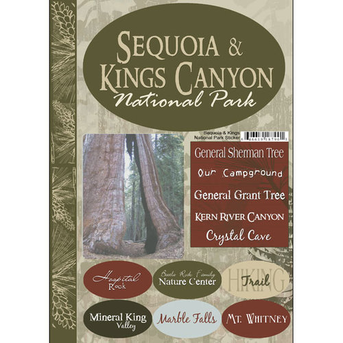 Scrapbook Customs - Travel Collection - National Parks - Cardstock Stickers - Sequoia and Kings Canyon
