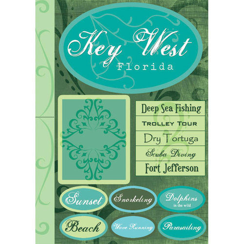 Scrapbook Customs - Untied States Collection - Florida - Cardstock Stickers - Key West - Tropical