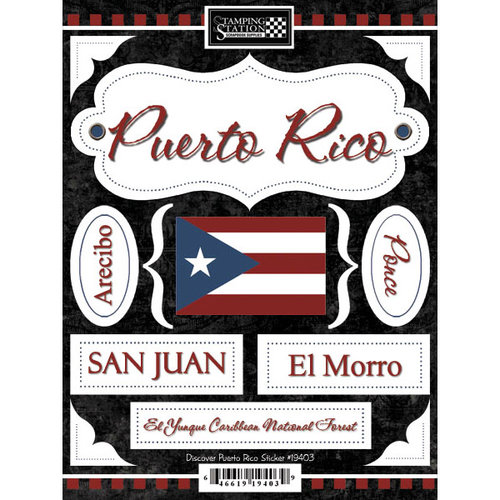 Scrapbook Customs - World Collection - Puerto Rico - Cardstock Stickers - Discover
